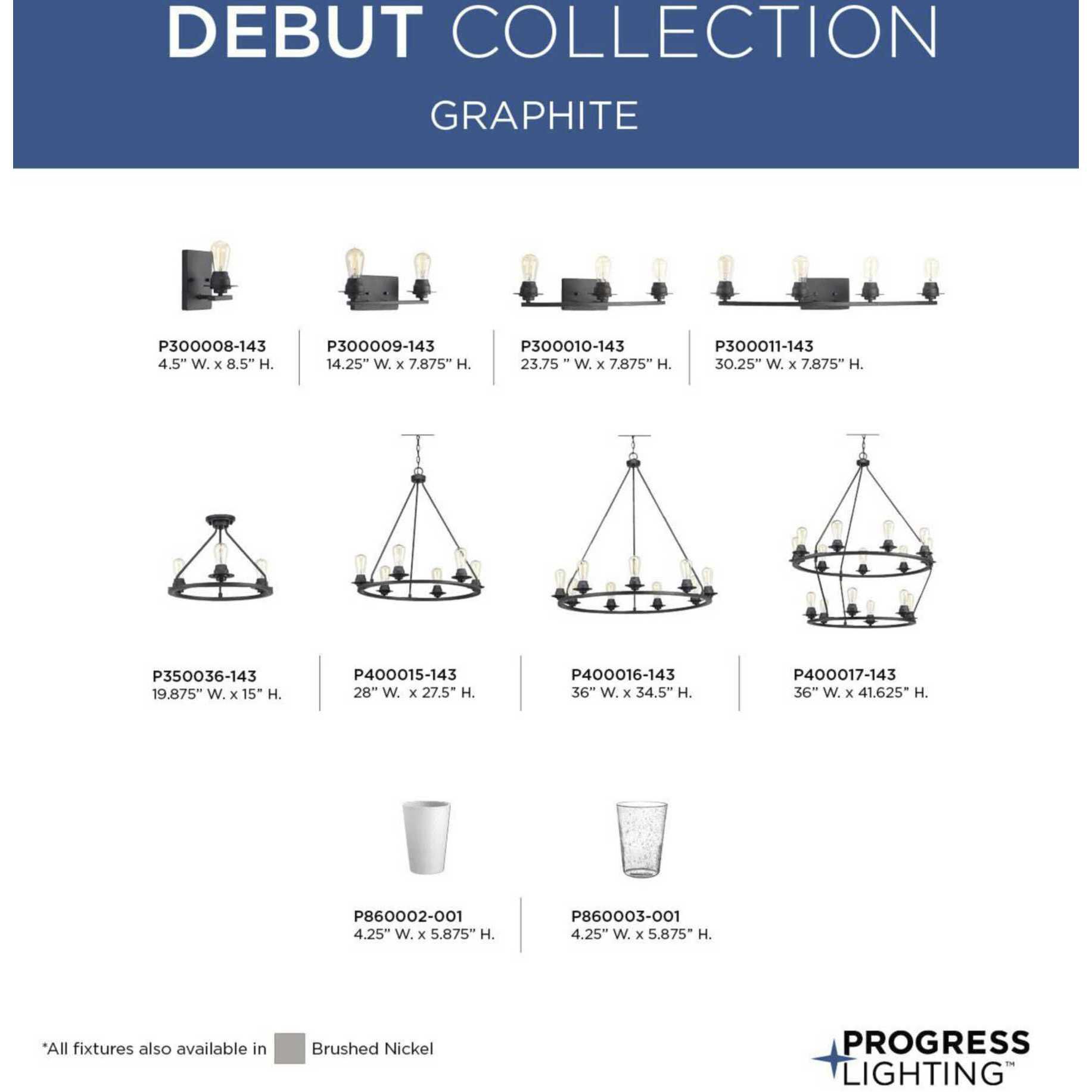 Debut 9 Light 36 inch Graphite Chandelier Ceiling Light, Design Series